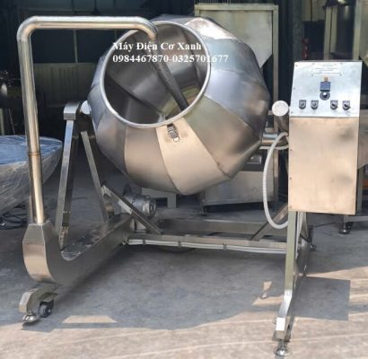 Máy trộn tẩm ướp gia vị hạt dẻ cười có gia nhiệt may tron tam uop snack co gia nhiet