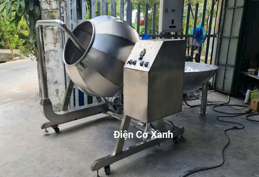 Máy trộn lồng quay có lắp bộ thổi gió nhiệt