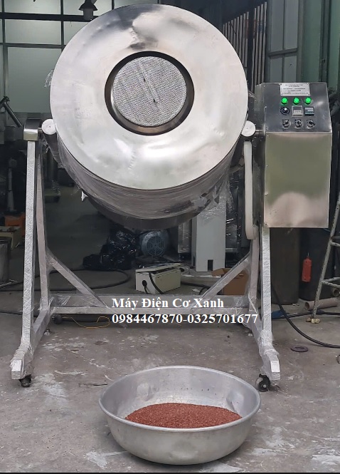 Máy rang hạt trống quay tự động